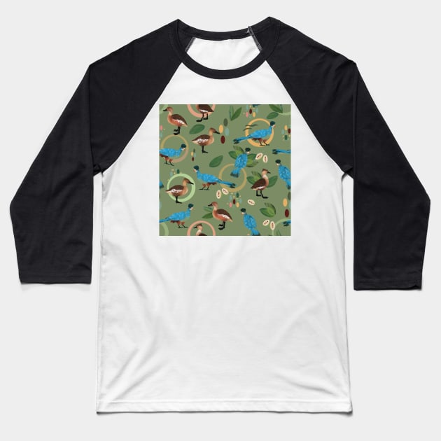 Great blue turacos and fulvous whistling ducks Baseball T-Shirt by MSBoydston